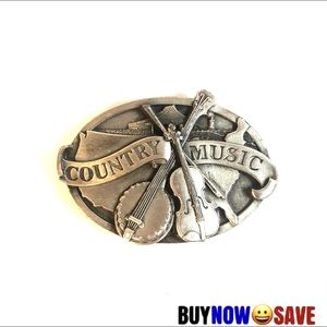 Country Music Silver Belt Buckle